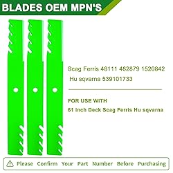 JSXDNWYJ Mower Mulching Blades for S Cag F erris