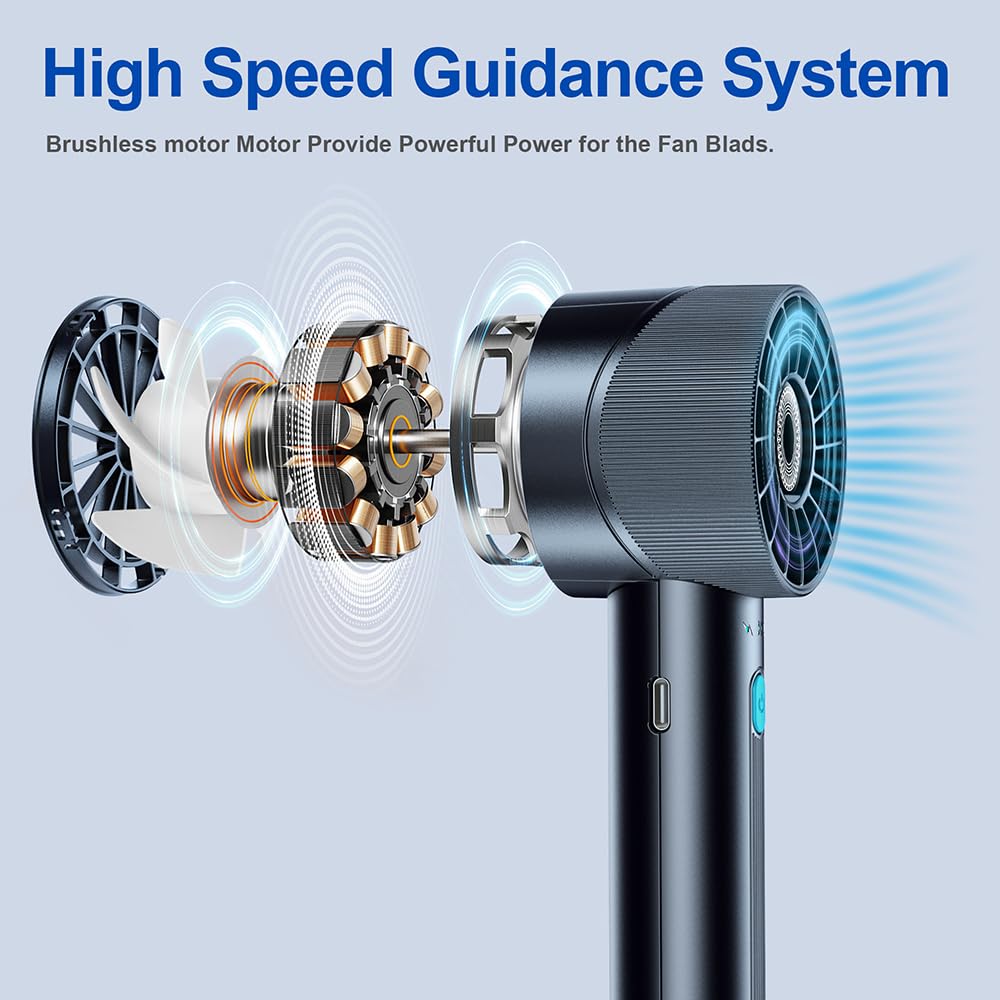 MTaoyac 2PCS Portable Handheld Fan, Rechargeable, Mini Personal Fan, 4 Speeds, USB Battery, Small High Speed Fan, for Makeup, Home, Office, Travel and Outdoor Activities