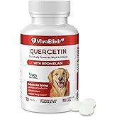 Quercetin & Bromelain Tablets for Dogs — for Skin Allergy, Atopic Dermatitis, Ear Infection Treatment & Joint Inflammation — Immune & Anti-Inflammatory Support — Vet-Formulated