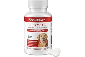 VIVAELIXIR Quercetin & Bromelain Tablets for Dogs — for Skin Allergy, Atopic Dermatitis, Ear Infection Treatment & Joint Inflammation — Immune & Anti-Inflammatory Support — Vet-Formulated
