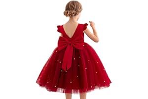 KAQININI Flower Girl Dress Wedding Guest Ruffle Tulle Satin Party Birthday Princess Dresses Pageant Gown Kids Short