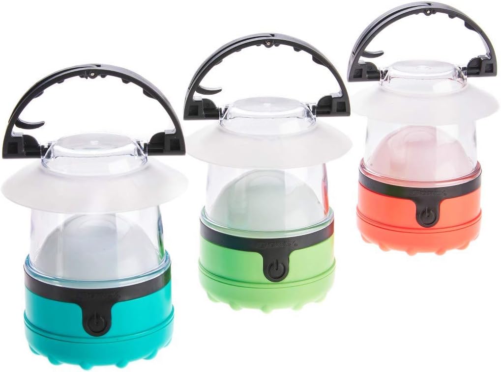 Dorcy 4 LED Mini Lantern 3 Pack with Hanging Hooks and Batteries, Assorted Colors: Home Improvement