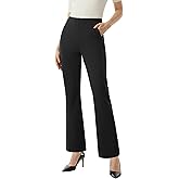 AFITNE Women’s Yoga Dress Pants High Waisted Stretchy Straight Leg Business Casual Pants with Pockets Pull On Work Slacks