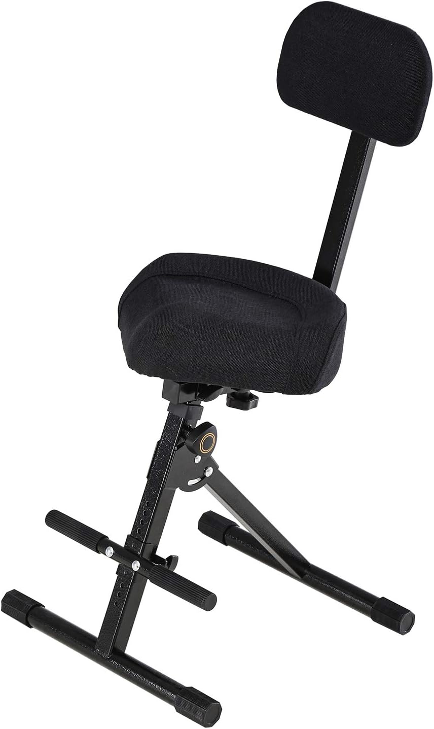 FITUEYES Drummer Thrones Donner Adjustable Drum Throne Bike Seat Style Large Cordura Drum Throne with Backrest