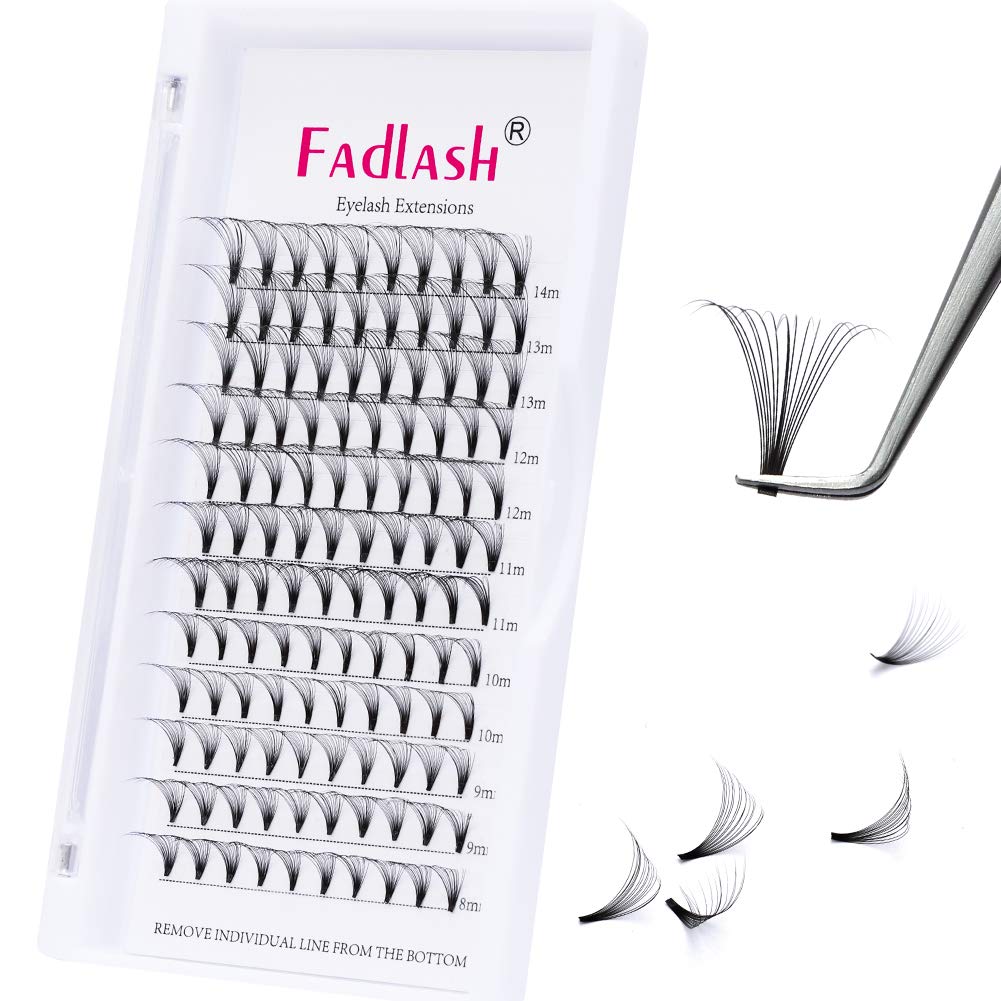 Russian Volume Lashes 16D 0.07 C Curl Mix Tray - Premade Fan Lashes (8-14mm) — image 1