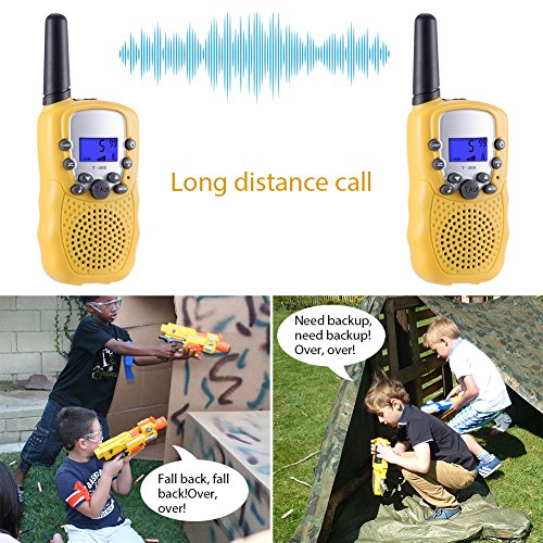 Toys for 3-12 Year Old Boys, Teen Girl Gifts, Selieve Walkie Talkies for Kids Teen Boy Gifts Birthday (1 Pair, Yellow)