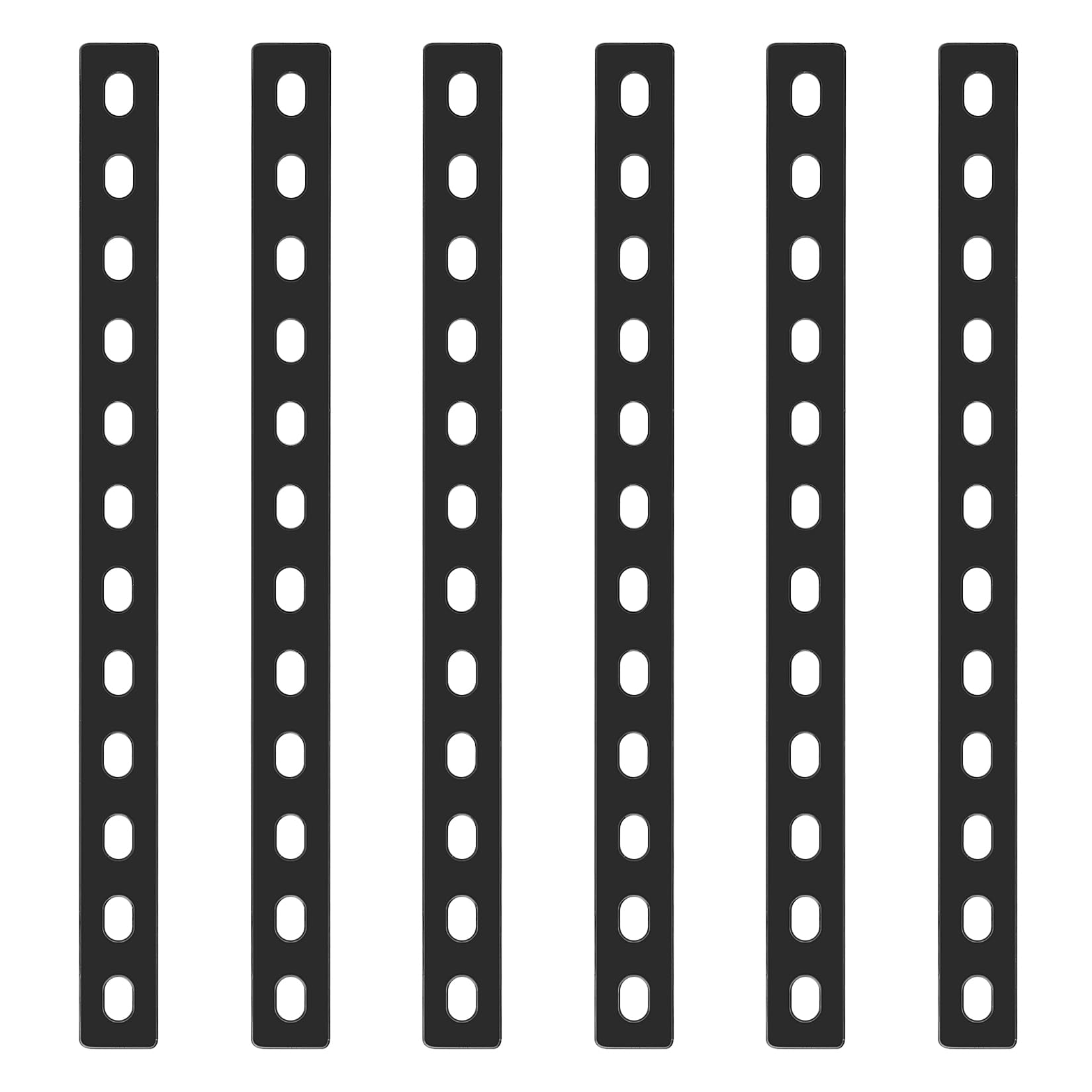 6 Pcs Heavy Duty Flat Brackets - 12 Holes Metal Mending Plates for Wood Repair, 12" x 7/8" (307 x 24 mm)