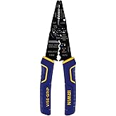 IRWIN VISE-GRIP Wire Stripper, 8 inch, Cuts 10-22 AWG, Plier Style Nose, ProTouch Grip for Maximum Comfort (2078309)