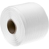 QWORK 1/2" x 1000' Woven Cord Strapping Roll, Heavy Duty Polyethylene Braided Rope Strap Roll, 1800 lbs Strong Break Strength 6" x 3" Core, Strength and Flexibility Poly Cord Strapping
