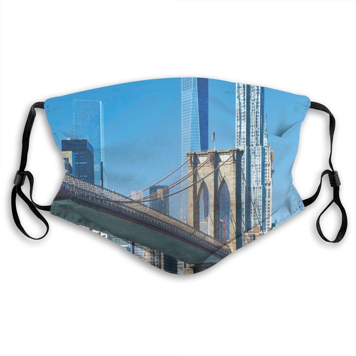 Fashion Comfortable Windproof mask,Lower Manhattan Skyline Brooklyn Bridge In New York City Famous Landmark,Printed Facial decorations for Unisex M