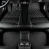 LUZiUNlnk Custom Personalized Floor Mats for Cars，Luxury Full Coverage All Car Floor Mats，Anti-Slip Leather Car Mat Set ，Custom Floor Mats for 99% of Cars, Trucks & SUVs. (Black)