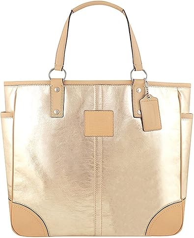 gold coach tote