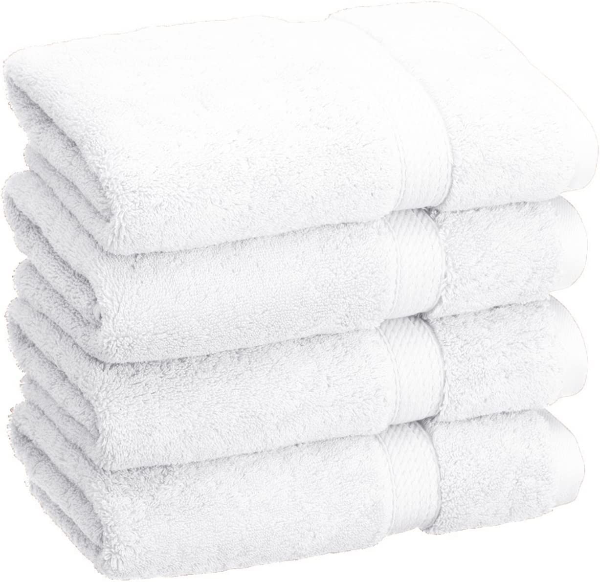 Textile Do Luxury Hand Towel Set -600 GSM-Pack of 2 and 4- Premium Egyptian Cotton Super Soft Hand Towels Bale for Gym Spa (White, 4), 50 x 80 cm