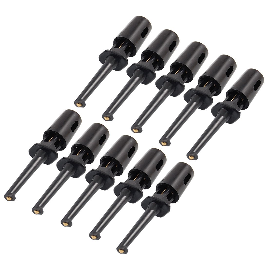 Sourcingmap 10pcs Plastic Multimeter Test Hook Clip Grabber Black 1.6inch