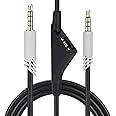 Replacement Cable Cord for Astro A40/A40TR/A10 Gaming Headsets, Aux Wire with Volume Control 2.0 M 6.5 Feet Compatible with Xbox-one PC Ps4 etc (Black Grey)