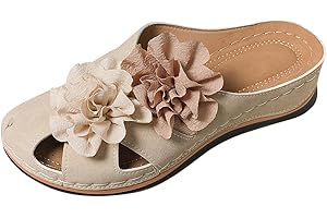 Womens Spring Style Beach Versatile Flower Closure Toe Slippers