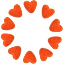 15-Pack Heart-Shaped Felt Wool Pom Poms – 40mm DIY Craft Pompoms For Dream Catchers, Baby Mobiles, Home Decor (Red) - View #9