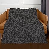ANIOXCK Throw Blanket for Couch, 300GSM Warm Soft Cozy Flannel Blanket, Cute Blanket for All Seasons Bedroom Home Decor Gifts, Luxury Black Leopard 50x60 Inches
