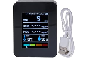 CO2 Carbon Dioxide Detector LCD Display TVOC HCHO Temperature Humidity Air Quality Monitor for Home Office, Indoor Air Qualit