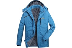 DGZTWLL Women Men Mountain Waterproof Ski Snow Jacket, Winter Windproof Rain Jacket Hiking Snowboard Fleece Lined Jacket Hood