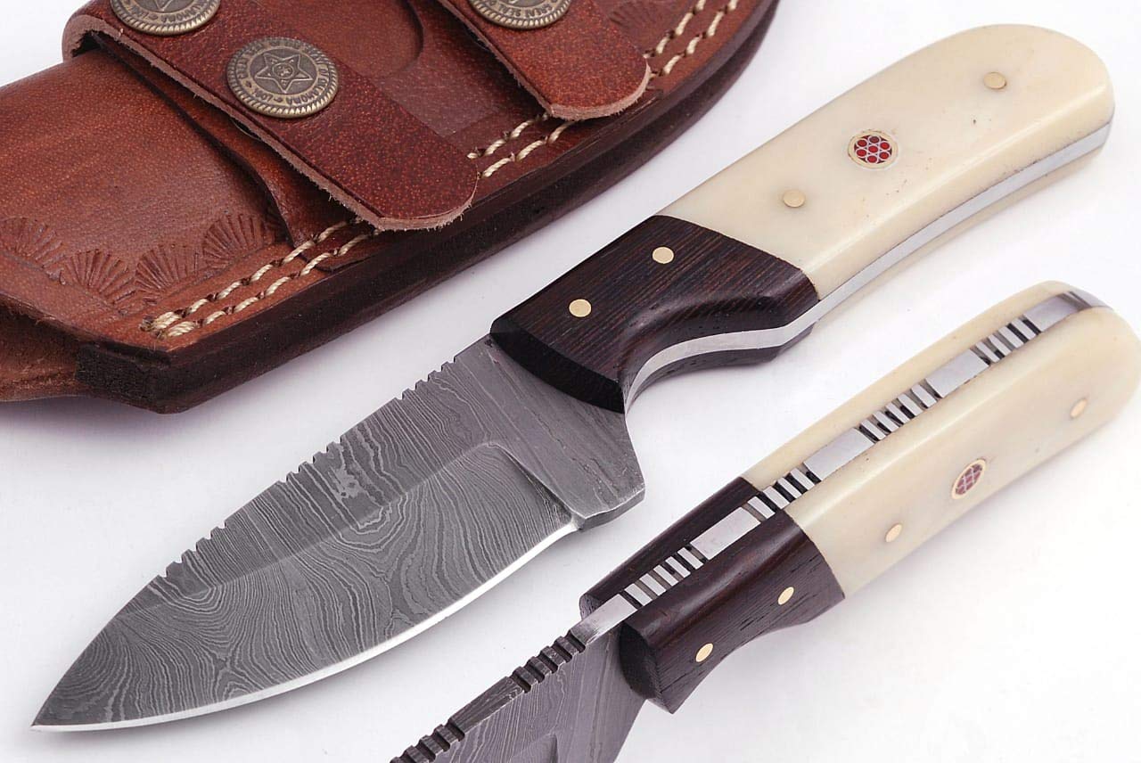 Grace Knives Handmade Damascus Steel Hunting Knife Fixed Blade Knife 7 Inches G-06 (with Sheath)