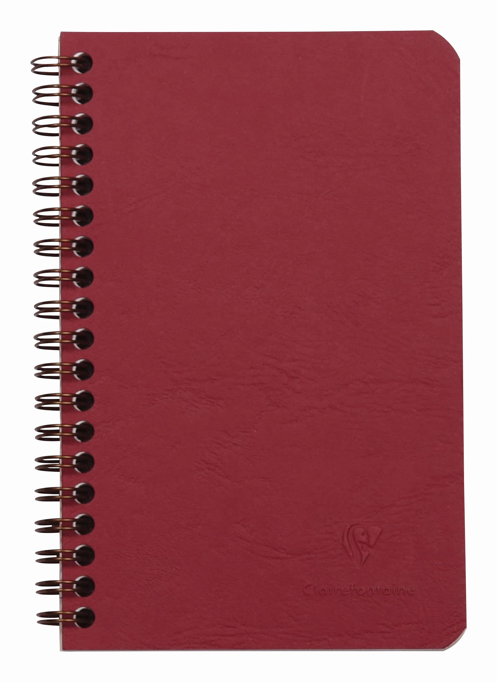 Clairefontaine 786162C Collection Age Bag - Red Pocket Notebook - 11x17cm - 120 Detachable Pages + 3 Dividers w/ Storage Pockets - Card Cover Grain Leather