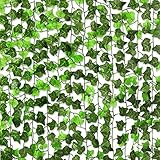 CQURE 12 Pack 84Ft Artificial Ivy Garland,Ivy