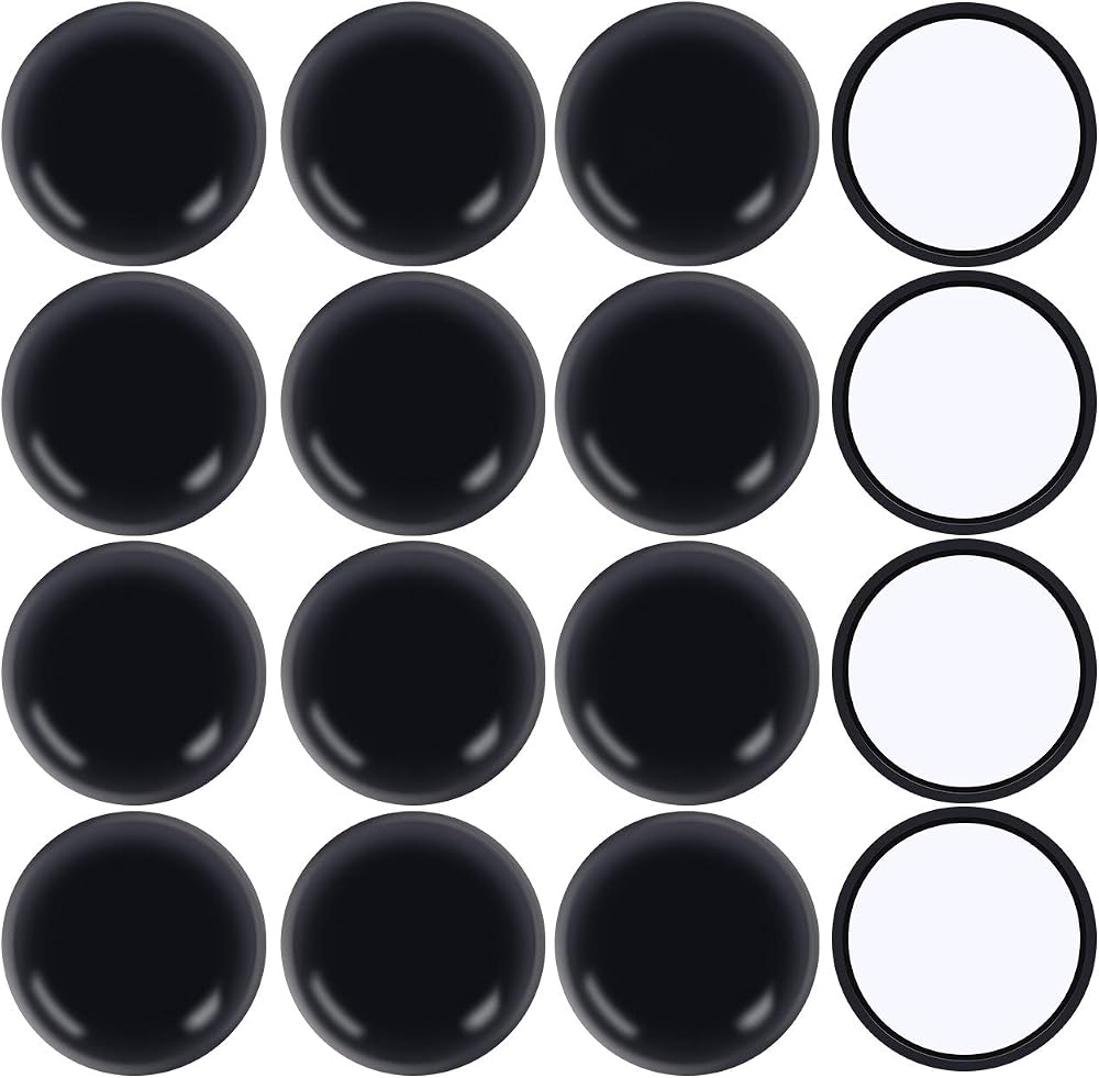 Ezprotekt Furniture Sliders for Carpet 2-1/8 in 16pcs Round Black