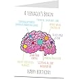 LimaLima Funny Birthday Card Teenagers Brain Perfect For 14th 15th 16th 17th Son Daughter Niece Nephew