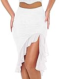 BORIFLORS Women's Sexy Mesh Beach Mini Skirt High