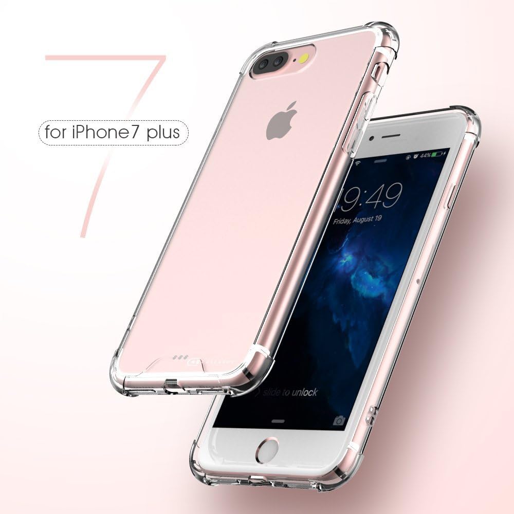 Case Army iPhone 7 Plus | iPhone 8 Plus [5.5"] Clear Cover Case [Solid] Scratch-Resistant Clear Case for Apple iPhone 7/8 Plus | Product RED Plus Hard Back Soft Sides Silicone Clear Cover TPU Bumper