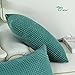 CaliTime Throw Pillow Covers Pack of 2 Comfy Corduroy Corn Striped Waffle Decorative Cushion Cases for Couch Sofa Bed Farmhouse 12 X 20 Inches Teal