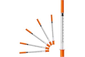 MED NEEDLE U-100 1mL/cc Lab Syringes with 30G 1/4''(6mm) Needle Disposable Individually Wrapped, Pack of 25