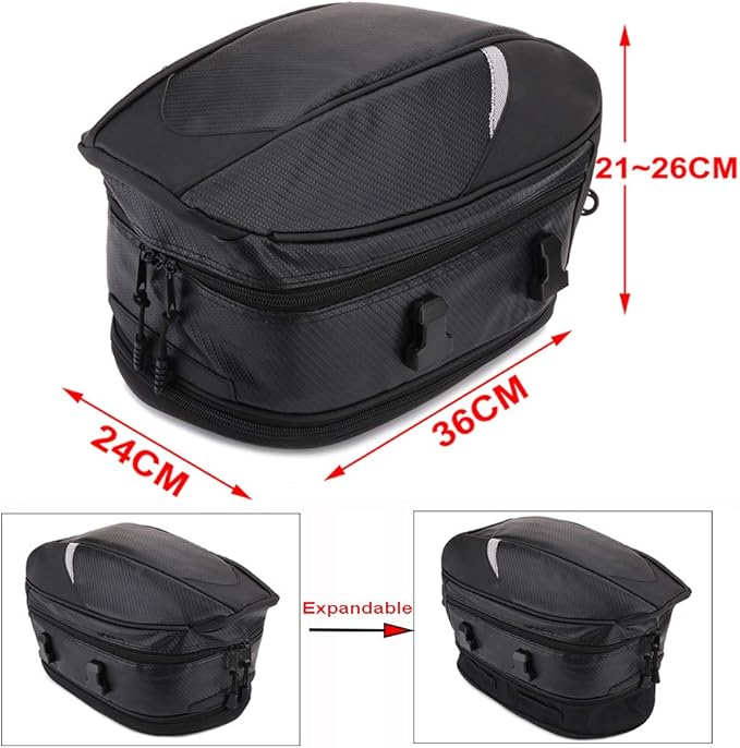 34L Expandable Luggage Storage Bag with 6 straps kemimoto Motorcycle