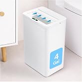 dskiley 4 Gal Rechargeable Motion Sensor Bathroom Trash Can, Slim Touchless | Automatic trash can with 4 opening modes. Slim design fits narrow spaces for bathroom, bedroom, or office use