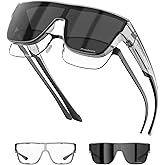 KAPVOE Photochromic Sunglasses Fit Over Glasses for Men Women Oversized Square UV400 Sports Cycling Golf Driving K216