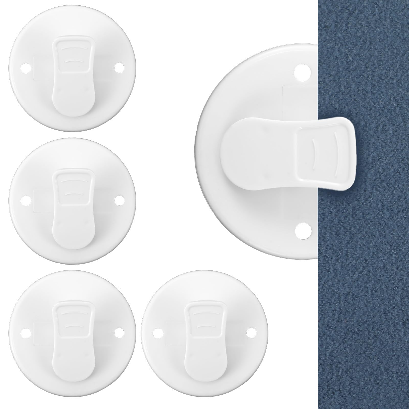 Photo 1 of Shimmeroo 4Pcs Shower Curtain Clips to Wall,Self Stick Shower Clips for Curtain Closer for Avoid Water Splashing Windproof Out(White)