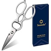 Sunnecko Heavy Duty Kitchen Scissors Stainless Steel Kitchen Shears | Ultra Sharp Micro Serrated Poultry Shears Cooking Scissors for Meat Dishwasher Safe