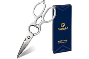 Sunnecko Heavy Duty Kitchen Scissors - Stainless Steel Kitchen Shears, Ultra Sharp Micro Serrated Poultry Shears, Cooking Sci