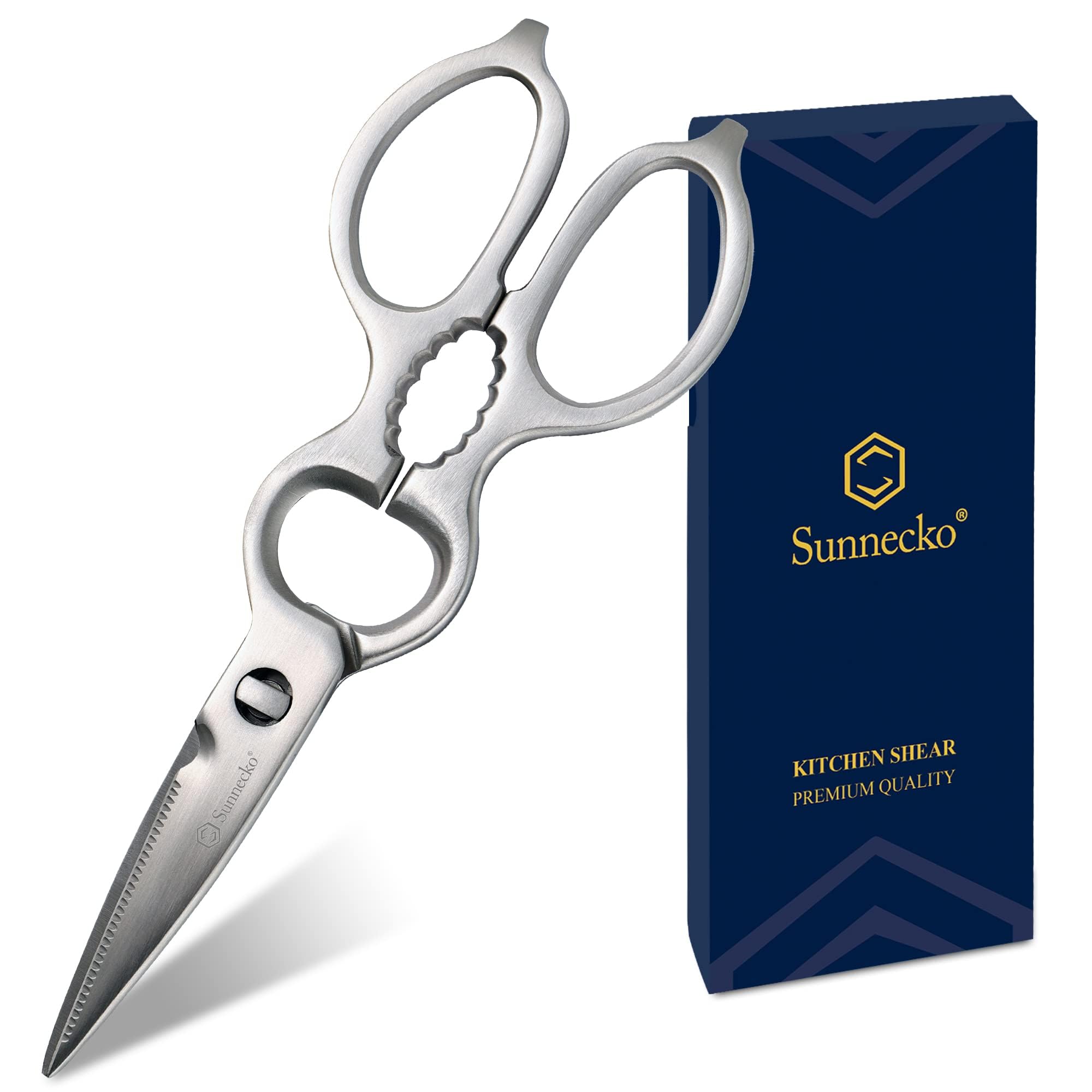 Photo 1 of Sunnecko Heavy Duty Kitchen Scissors - Stainless Steel Kitchen Shears, Ultra Sharp Micro Serrated Poultry Shears, Cooking Scissors for Meat, Dishwasher Safe