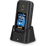 UNIWA 4G Unlocked Flip Phone for Seniors, Dual Screen Big Button Basic Phone for Elderly, Simple Cell Phone with SOS Button, 