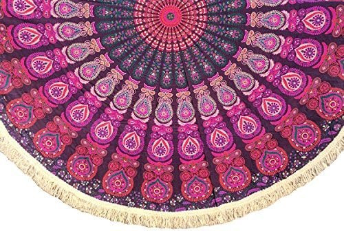 Mandala Hippie Bohemian Tapestry in Pink, 72" by Mandala Life ART