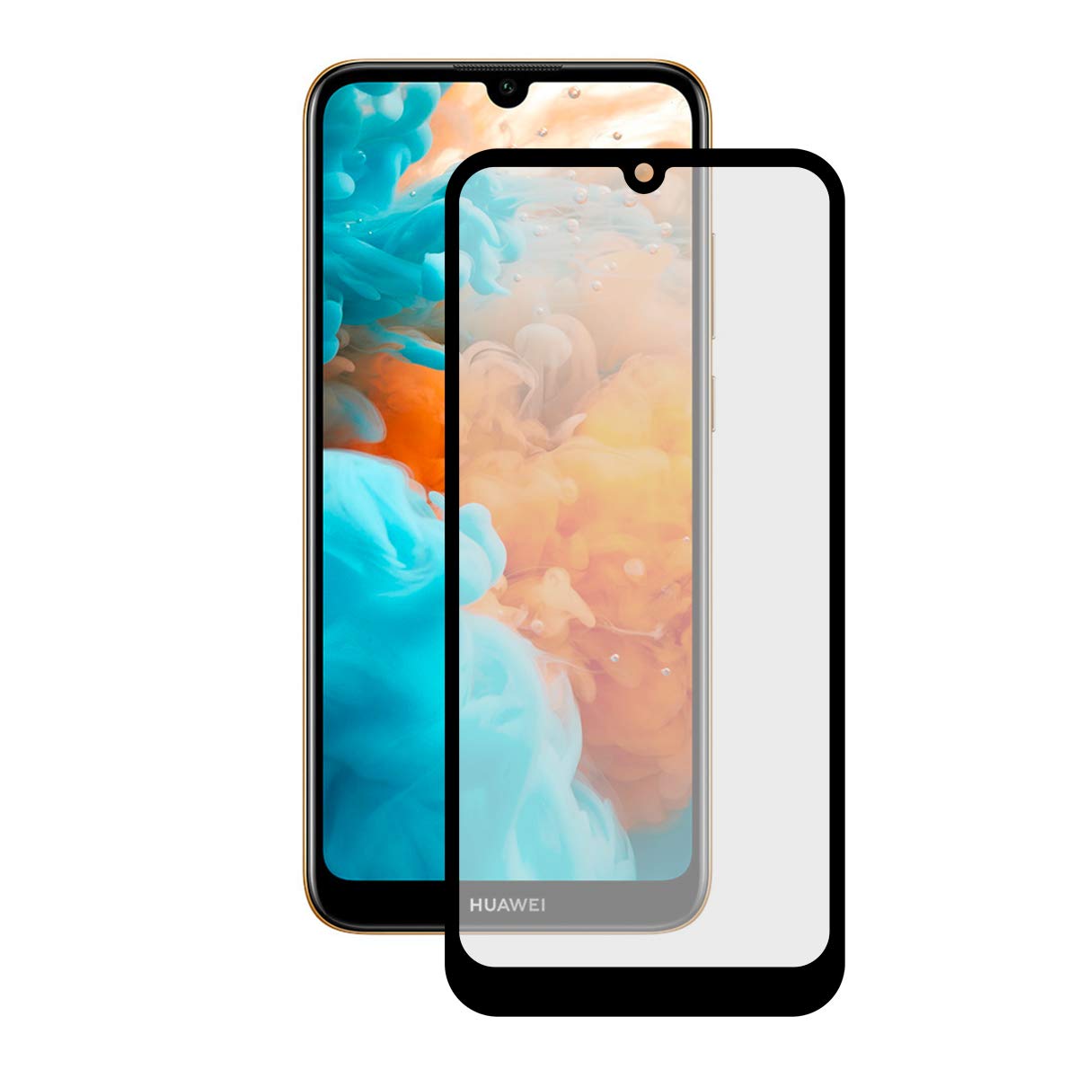 KSIX Protettore Schermo Vetro Temprate per Cellulare Huawei Y6 2019 Extreme 2.5D Nero