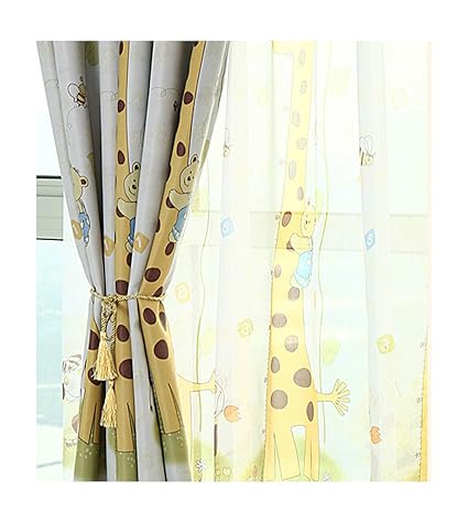 Amazon Com Aside Bside Anime Style Rod Pockets Sheer Curtains