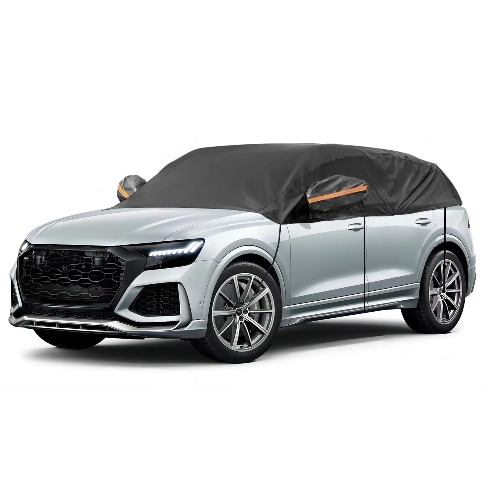 Photo 1 of AMBARI Half Car Cover for SUV(157"-184"), Windshield Snow Cover Hail Protector Car Cover Sunroof Cover for Dustproof Sunproof, Universal Black SUV Car Cover for Waterproof All Weather.