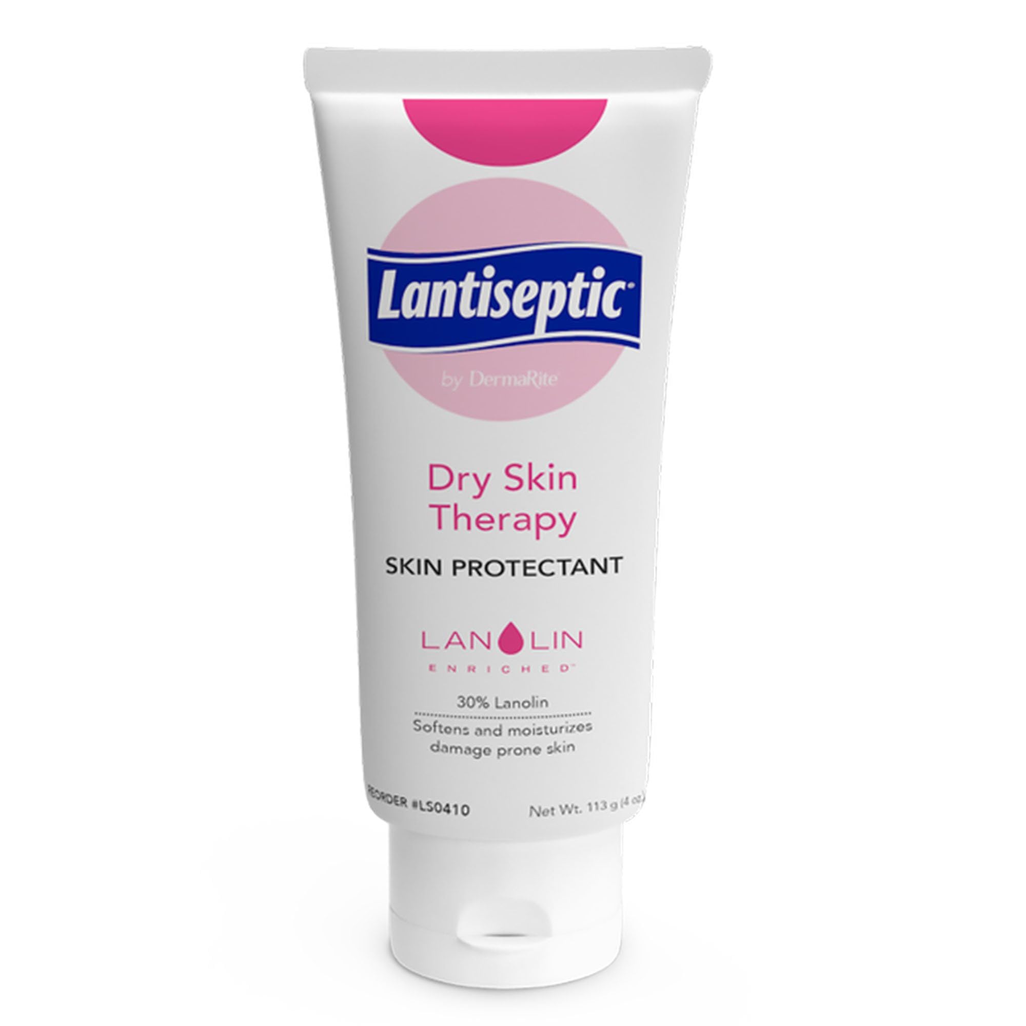DermaRite's Lantiseptic Dry Skin Therapy Skin Protectant - Scented Moisturizing Cream, Enriched with 30% Lanolin - 4 oz. Tube, 2 Count