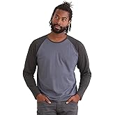 Fair Indigo Men's Organic Pima Cotton Raglan Sleeve T-Shirt