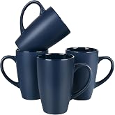 BYCNZB 20oz Extra Large Ceramic Tall Coffee Mugs Set for Coffee Tea Hot Cocoa set of 4 Dishwasher &amp; Microwave Safe (Matte blue)