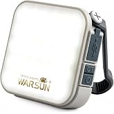 WARSUN Solar Camping Lantern, 1000LM Rechargeable LED Panel Light | Compact Square Design &bull; USB Charging &amp; Solar Backup &bull; Up to 48H Runtime &bull; Adjustable Lighting &bull; Tent &amp; Emergency Use