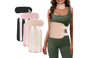 HENGI Castor Oil Pack, Reusable Oil Spill Resistant Design, Adjustable Size, Organic Cotton Flannel, Castor Oil Pack Kit for Waist and Neck with Hook and Magic Elastic Strap for Liver Detox (No Oil, Khaki)